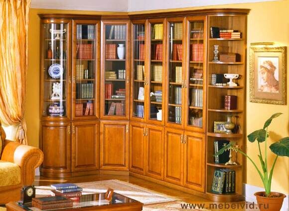 Угловой книжный шкаф